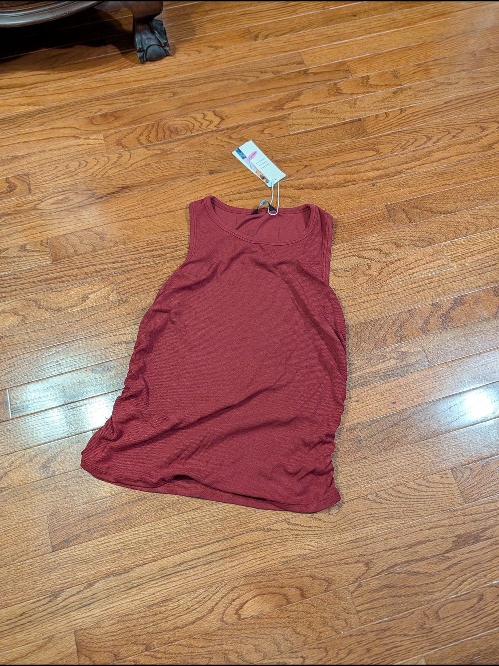 Women’s Ribbed Scoop Neck Tank Top - Burgundy